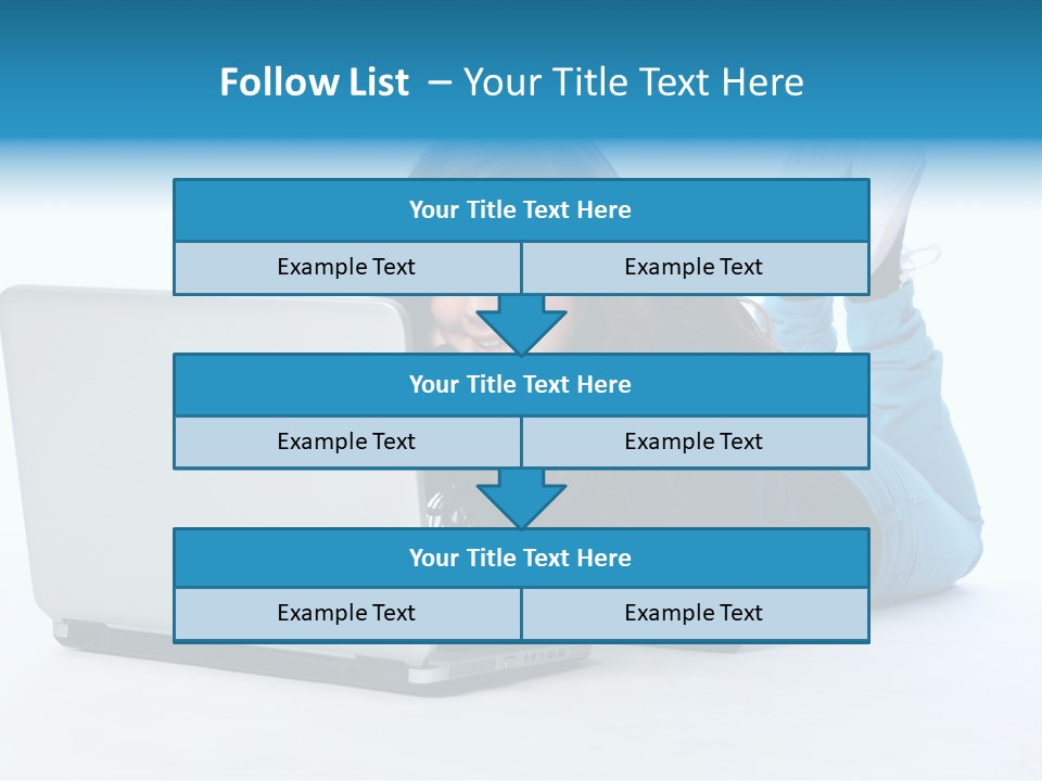 Indoor Blue Eyes Female PowerPoint Template