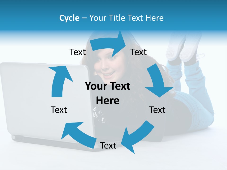 Indoor Blue Eyes Female PowerPoint Template