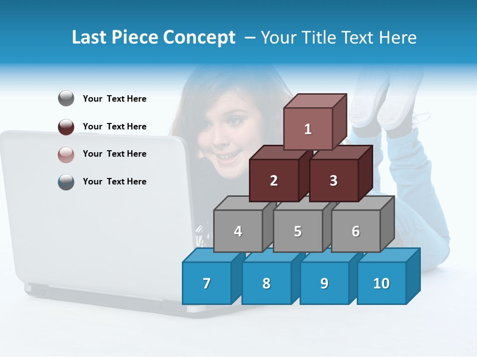 Indoor Blue Eyes Female PowerPoint Template
