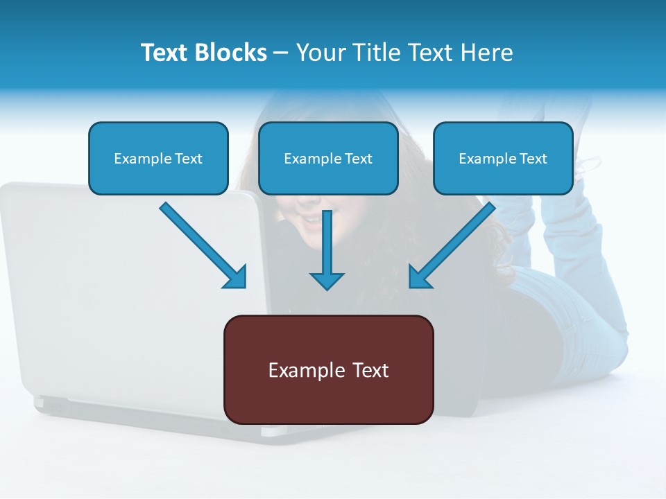 Indoor Blue Eyes Female PowerPoint Template