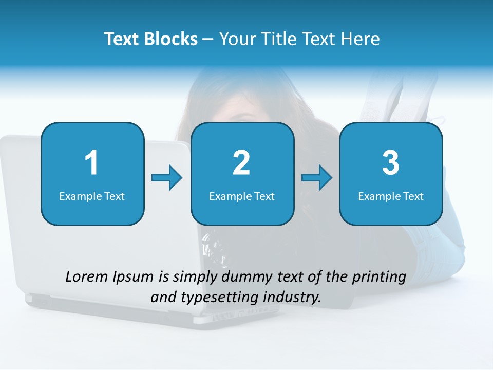 Indoor Blue Eyes Female PowerPoint Template