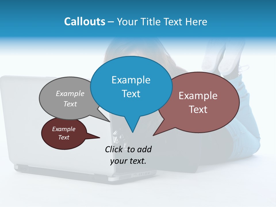 Indoor Blue Eyes Female PowerPoint Template