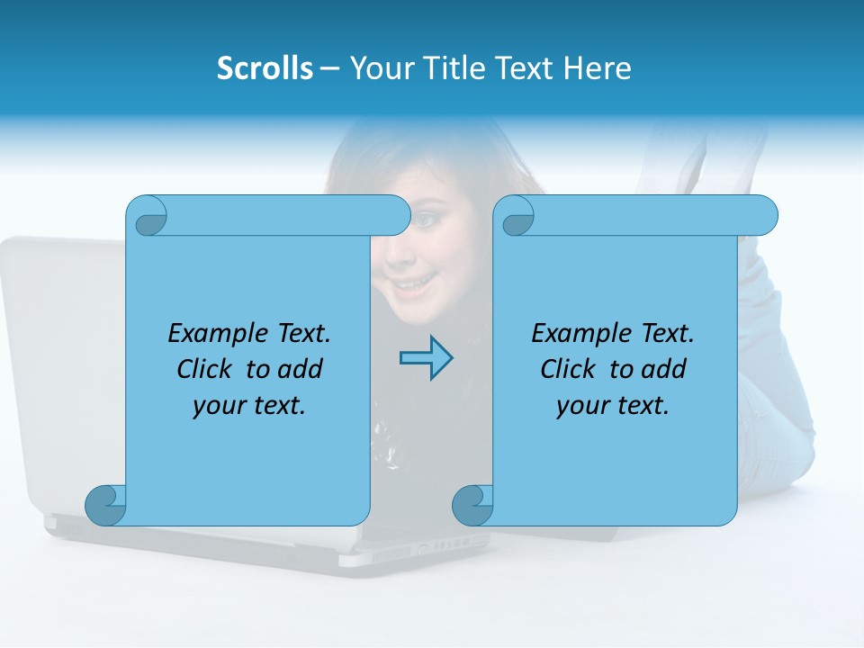 Indoor Blue Eyes Female PowerPoint Template
