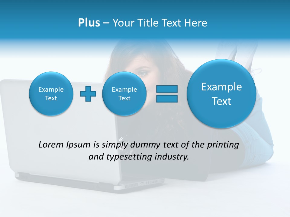 Indoor Blue Eyes Female PowerPoint Template