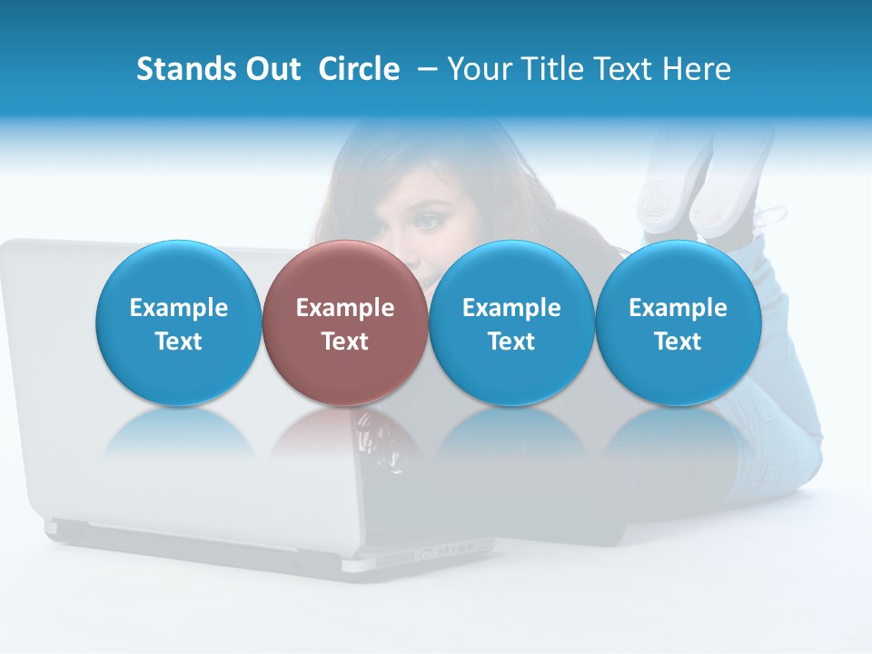 Indoor Blue Eyes Female PowerPoint Template