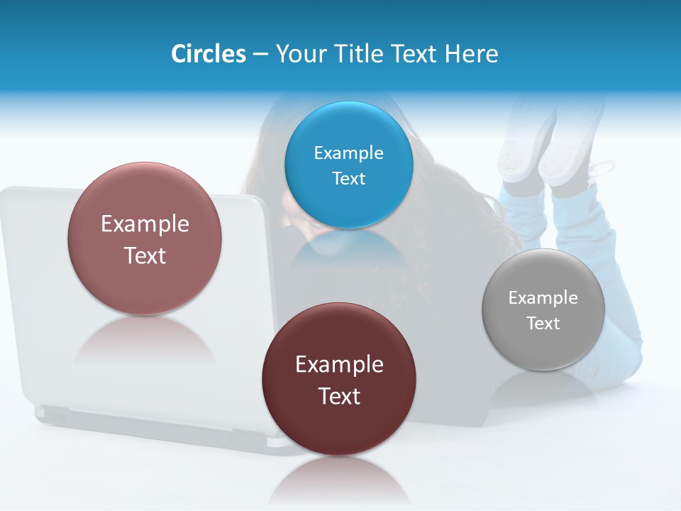 Indoor Blue Eyes Female PowerPoint Template