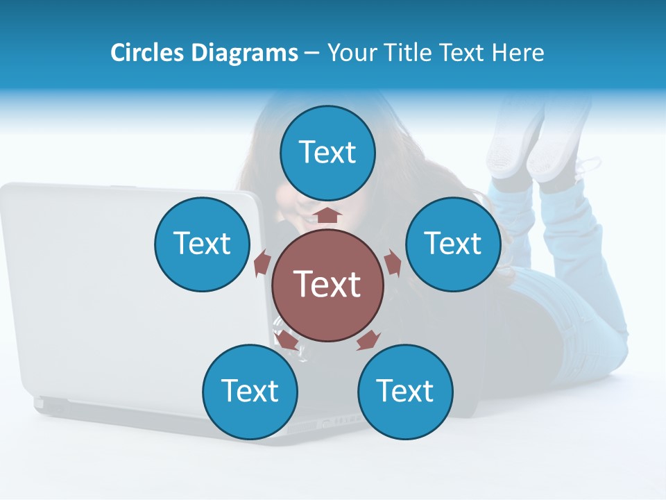 Indoor Blue Eyes Female PowerPoint Template