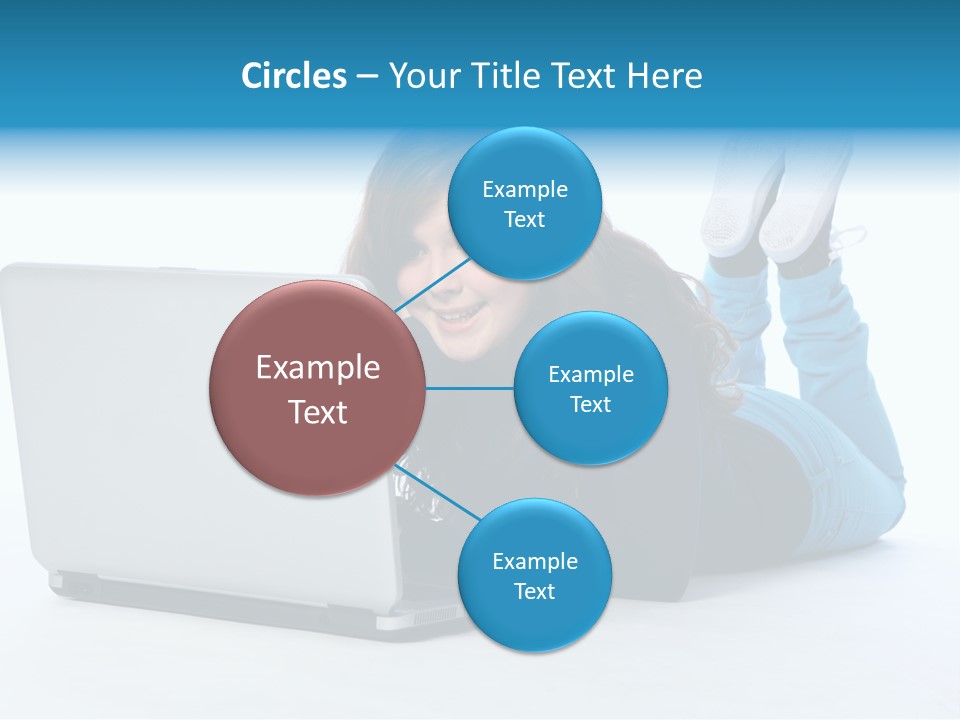 Indoor Blue Eyes Female PowerPoint Template