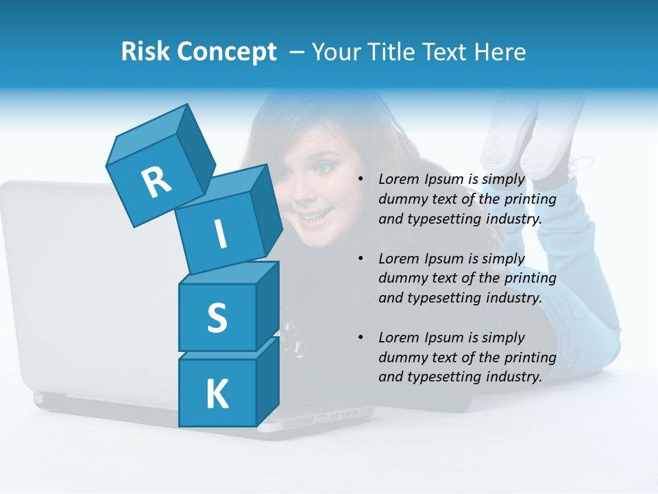 Indoor Blue Eyes Female PowerPoint Template