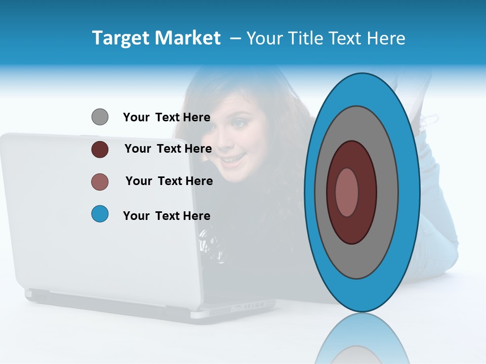 Indoor Blue Eyes Female PowerPoint Template