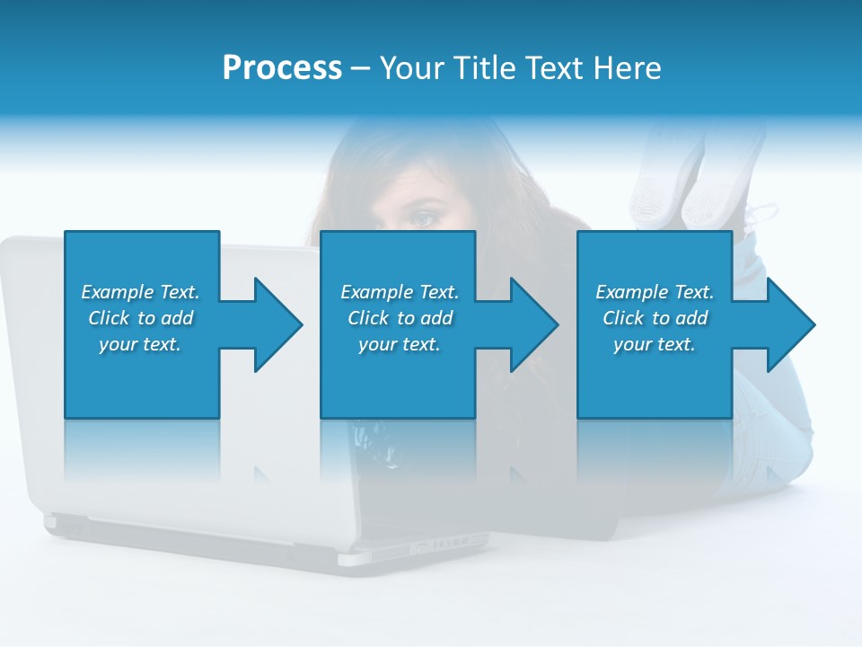Indoor Blue Eyes Female PowerPoint Template