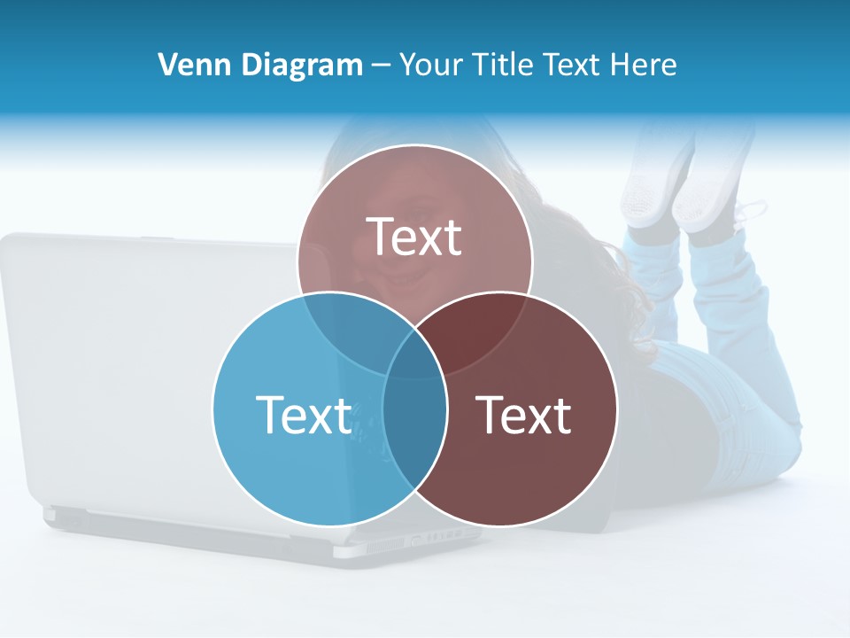 Indoor Blue Eyes Female PowerPoint Template