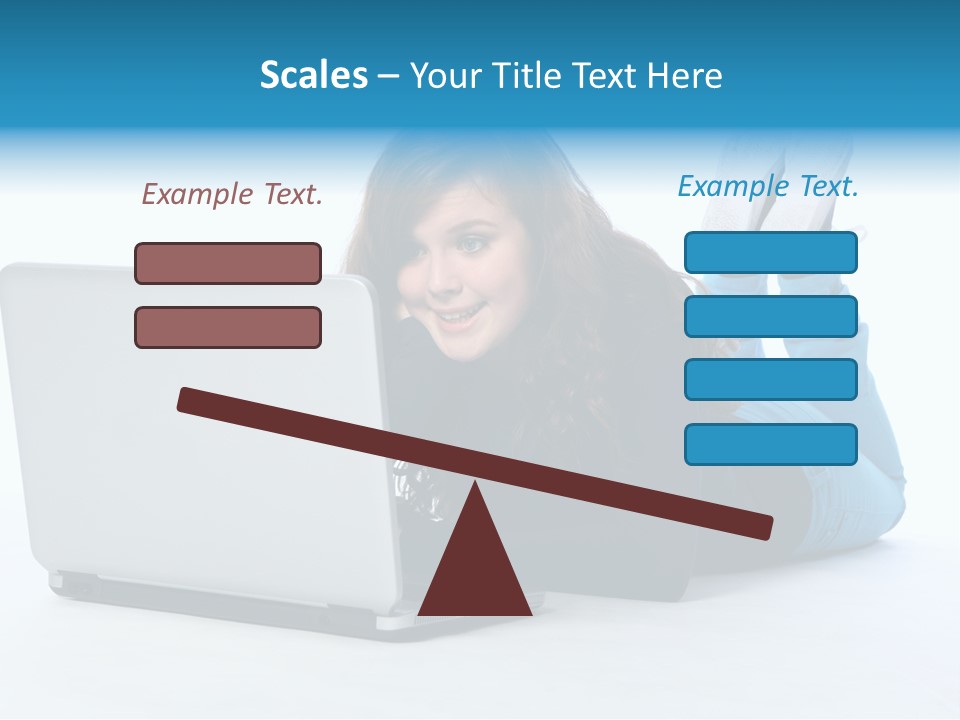 Indoor Blue Eyes Female PowerPoint Template