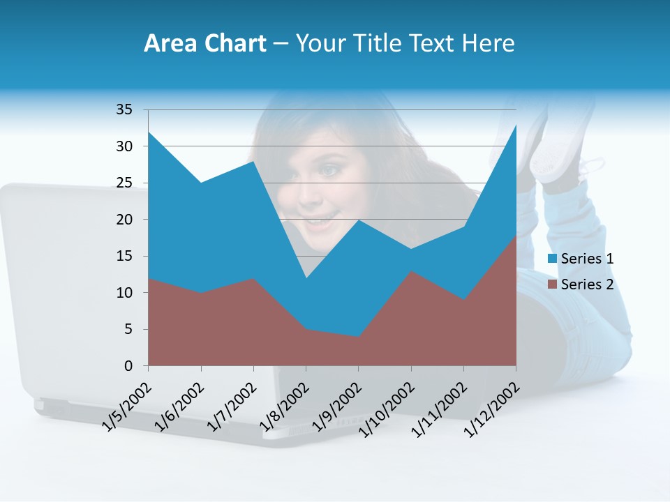 Indoor Blue Eyes Female PowerPoint Template