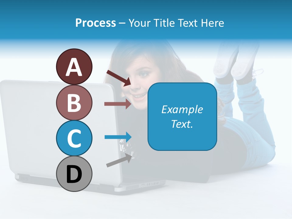 Indoor Blue Eyes Female PowerPoint Template