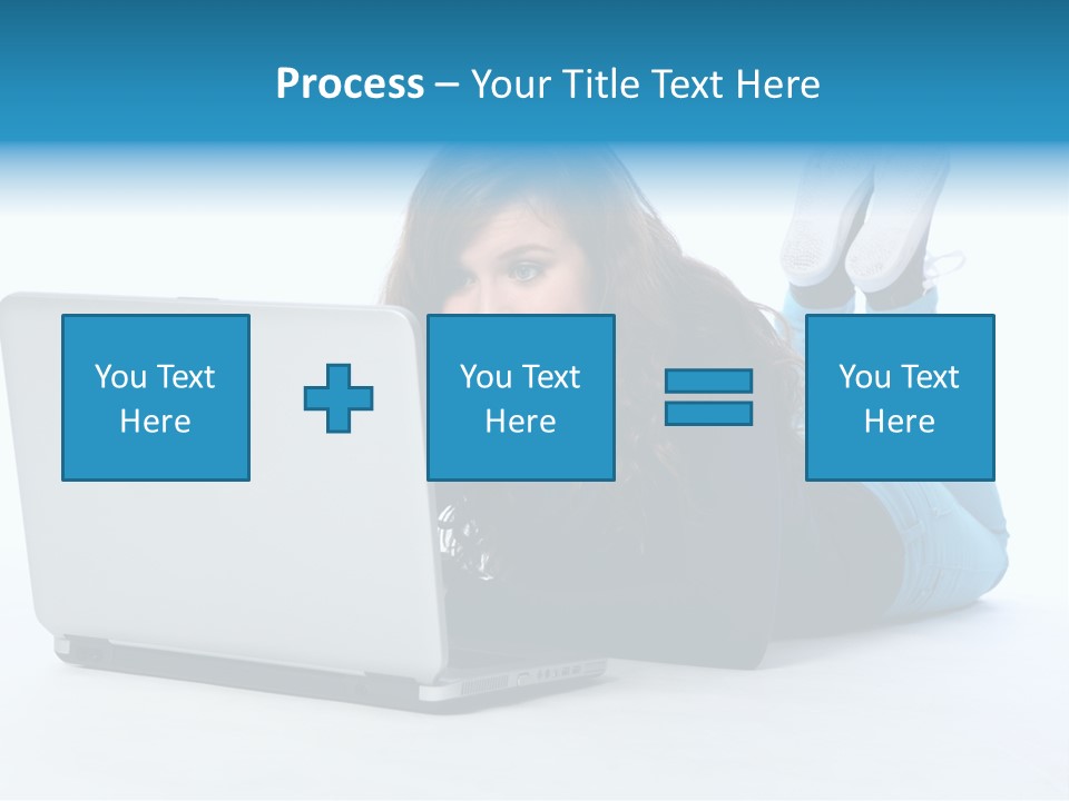 Indoor Blue Eyes Female PowerPoint Template