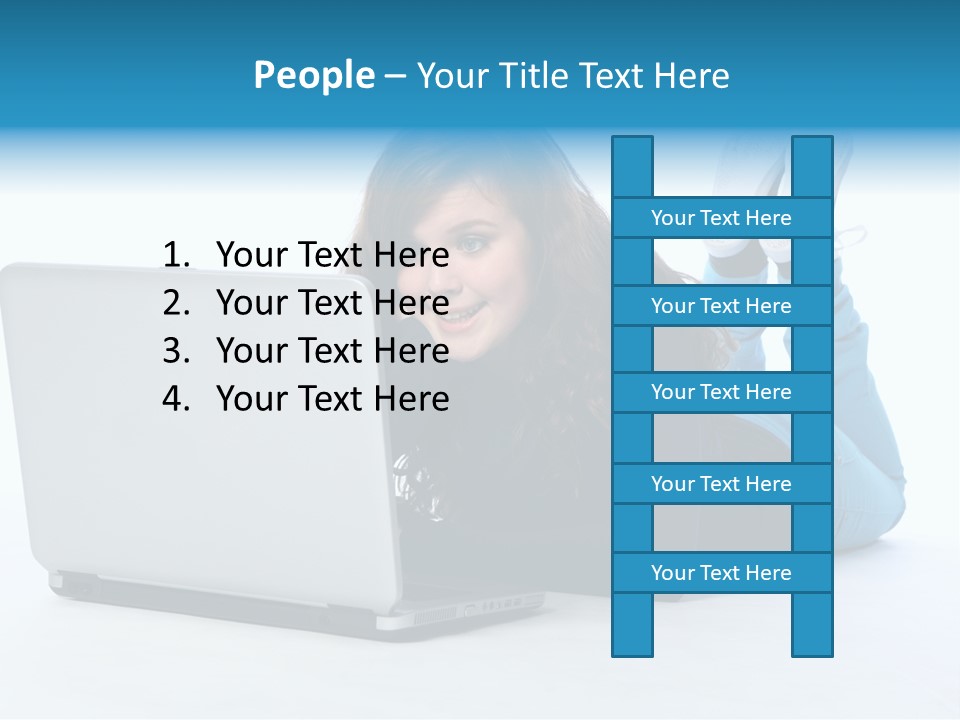 Indoor Blue Eyes Female PowerPoint Template