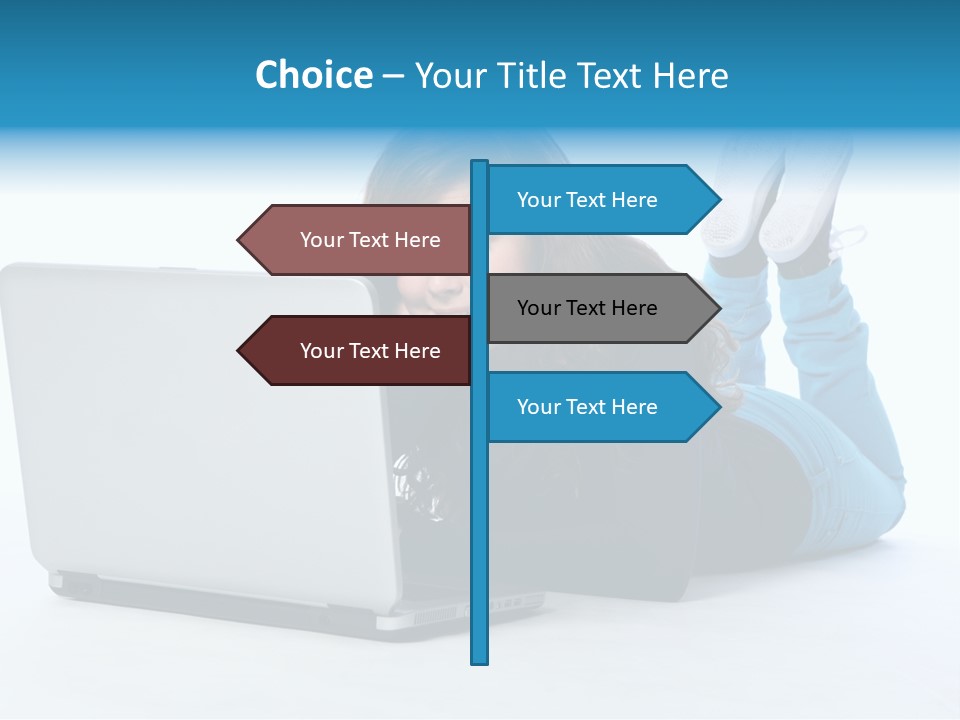 Indoor Blue Eyes Female PowerPoint Template