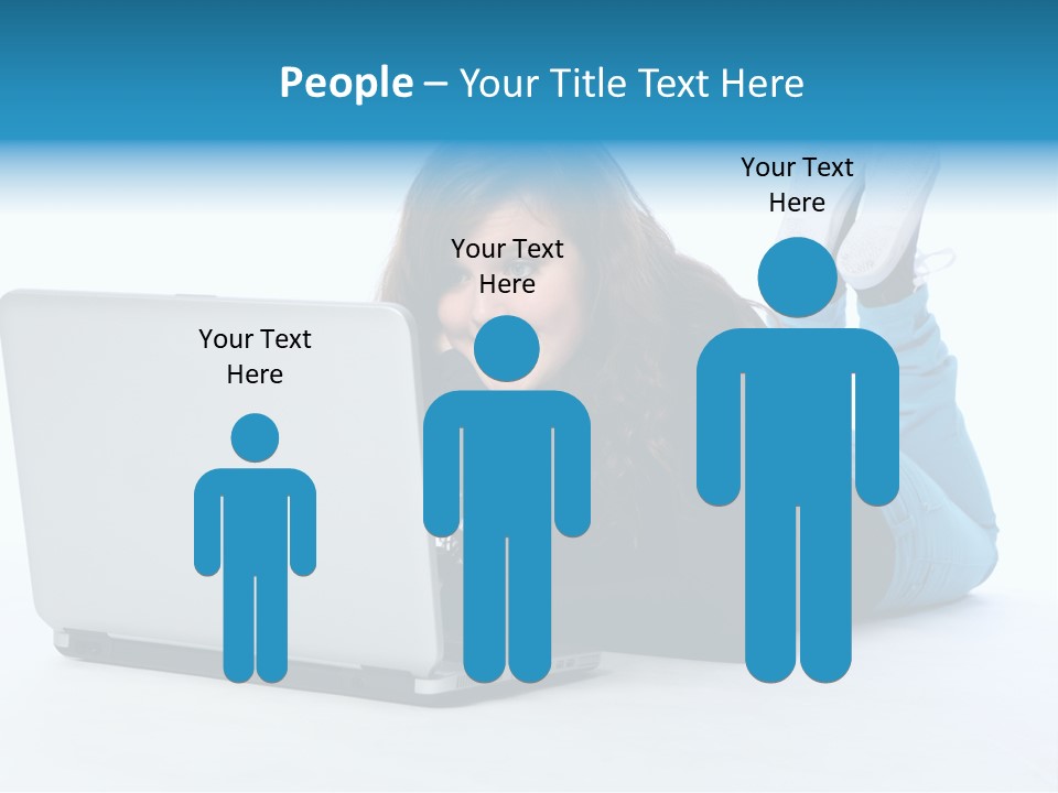 Indoor Blue Eyes Female PowerPoint Template