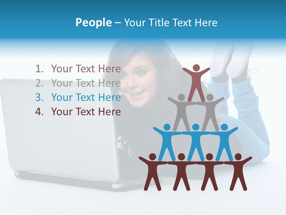 Indoor Blue Eyes Female PowerPoint Template