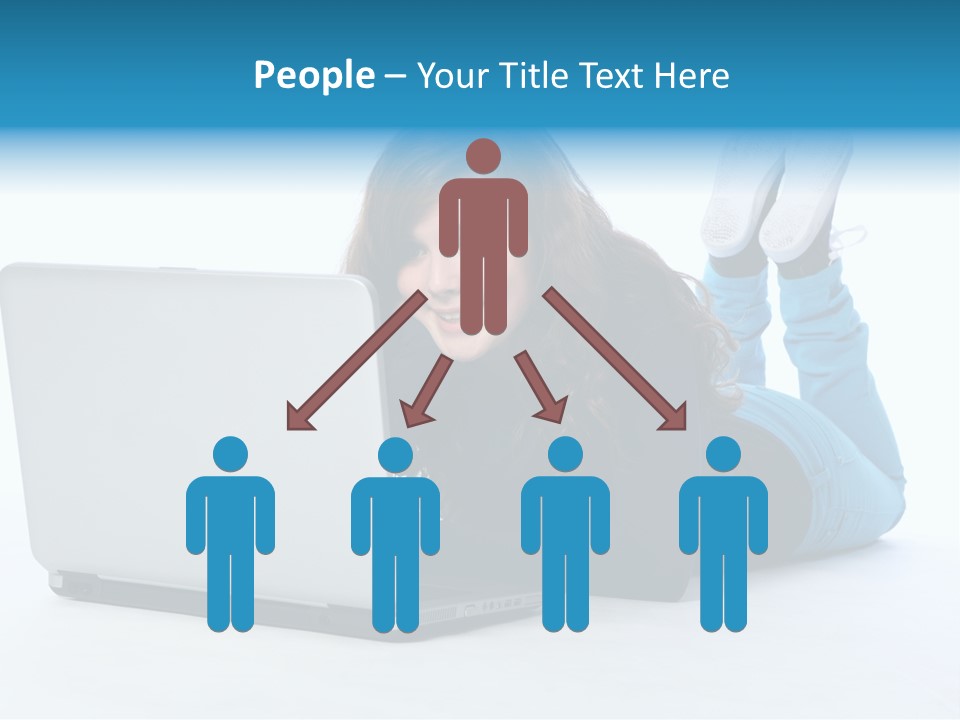 Indoor Blue Eyes Female PowerPoint Template