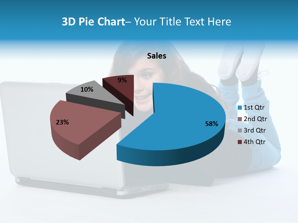 Indoor Blue Eyes Female PowerPoint Template