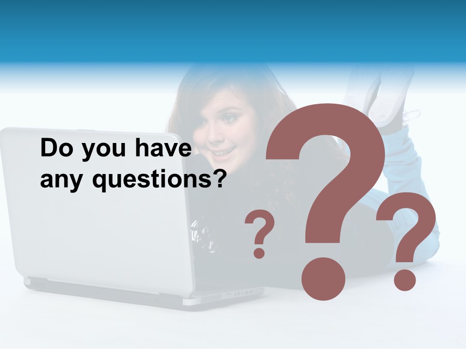 Indoor Blue Eyes Female PowerPoint Template