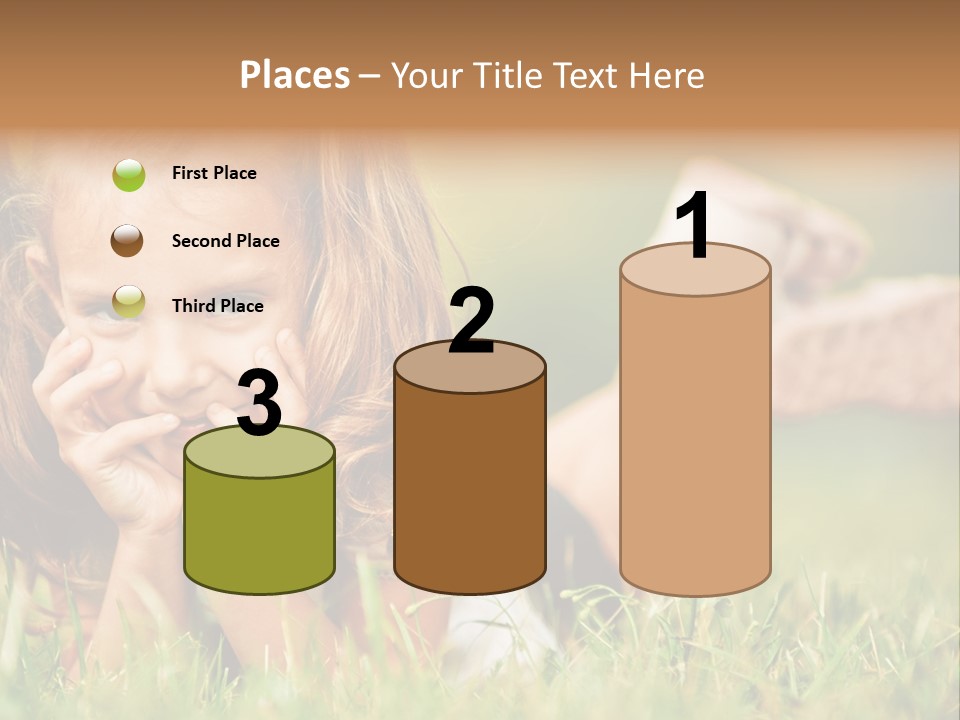 Outside Girl Curly PowerPoint Template