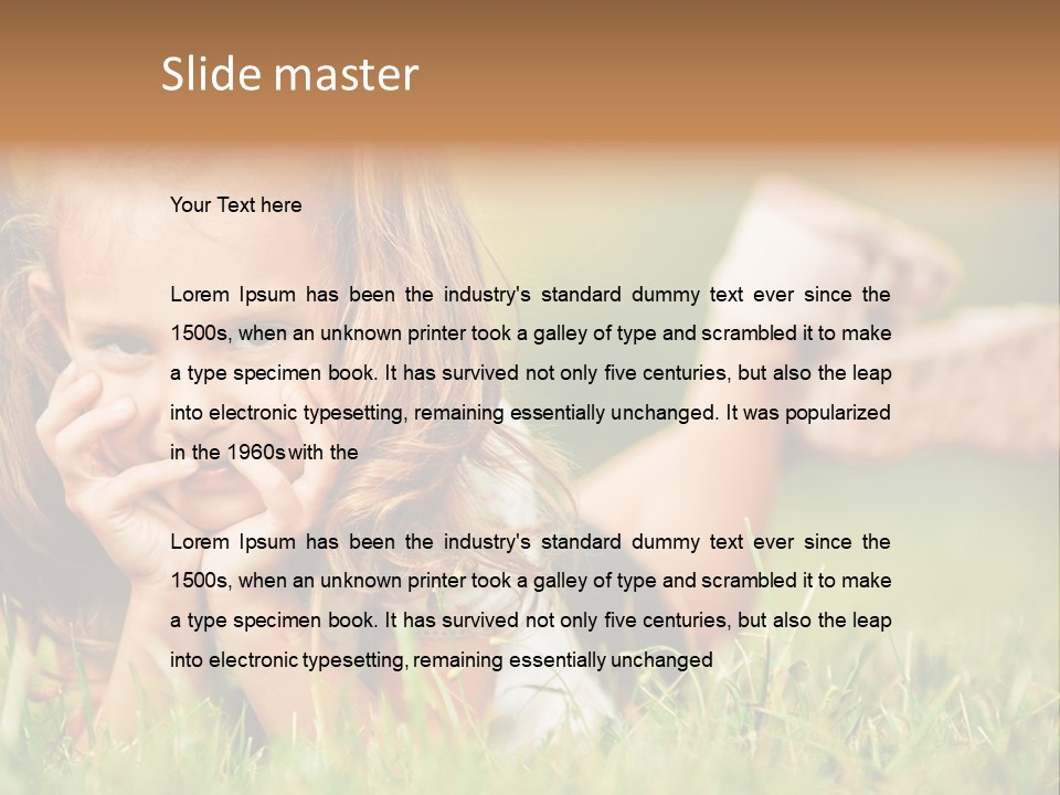 Outside Girl Curly PowerPoint Template