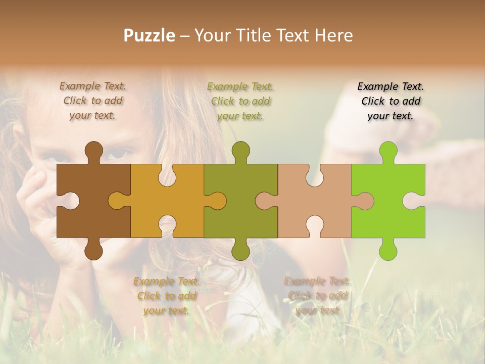 Outside Girl Curly PowerPoint Template