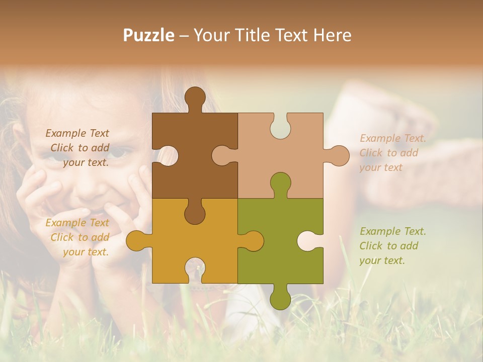 Outside Girl Curly PowerPoint Template