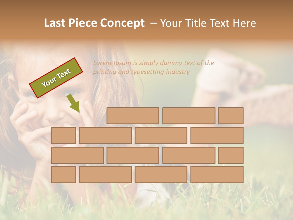 Outside Girl Curly PowerPoint Template