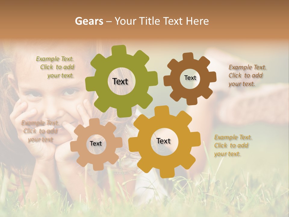 Outside Girl Curly PowerPoint Template