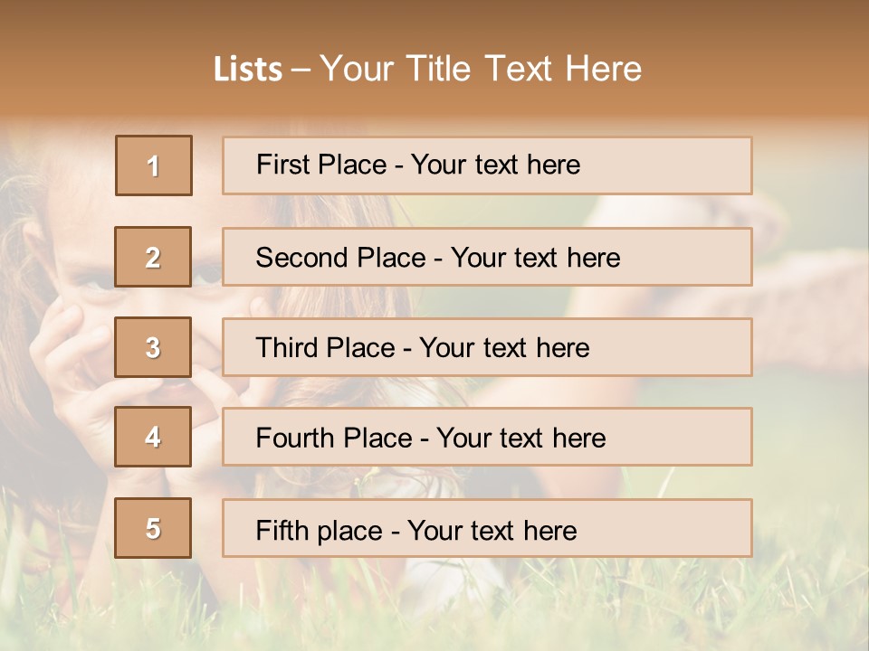 Outside Girl Curly PowerPoint Template