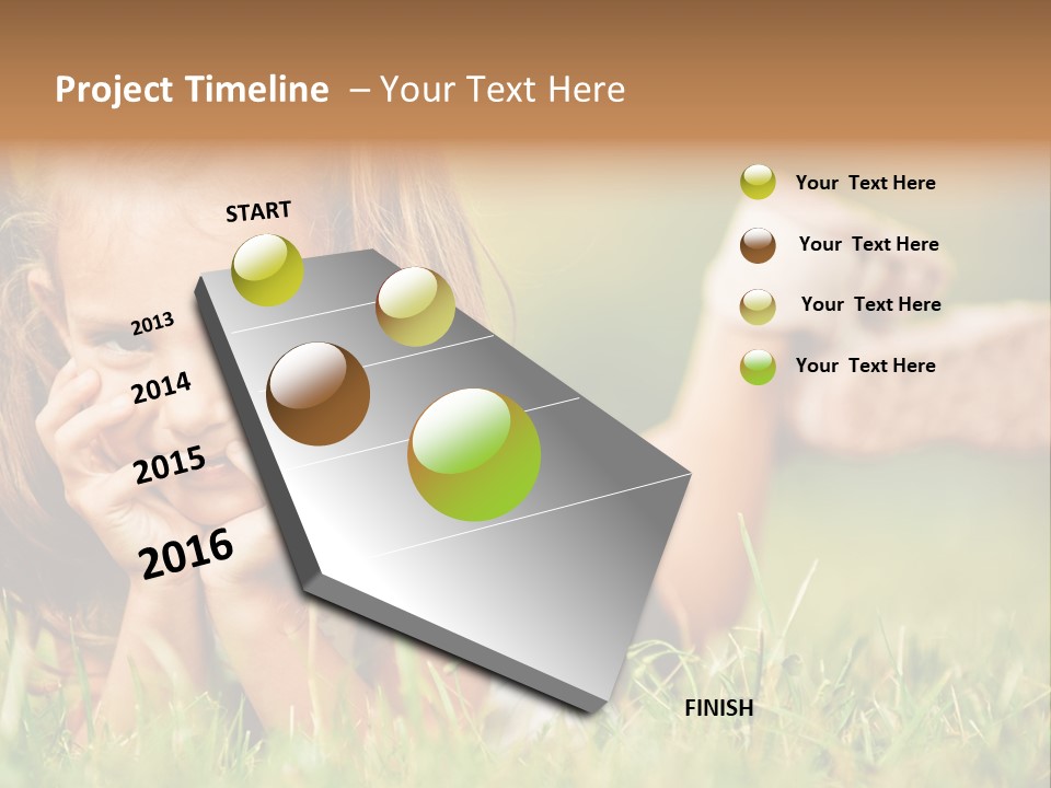 Outside Girl Curly PowerPoint Template