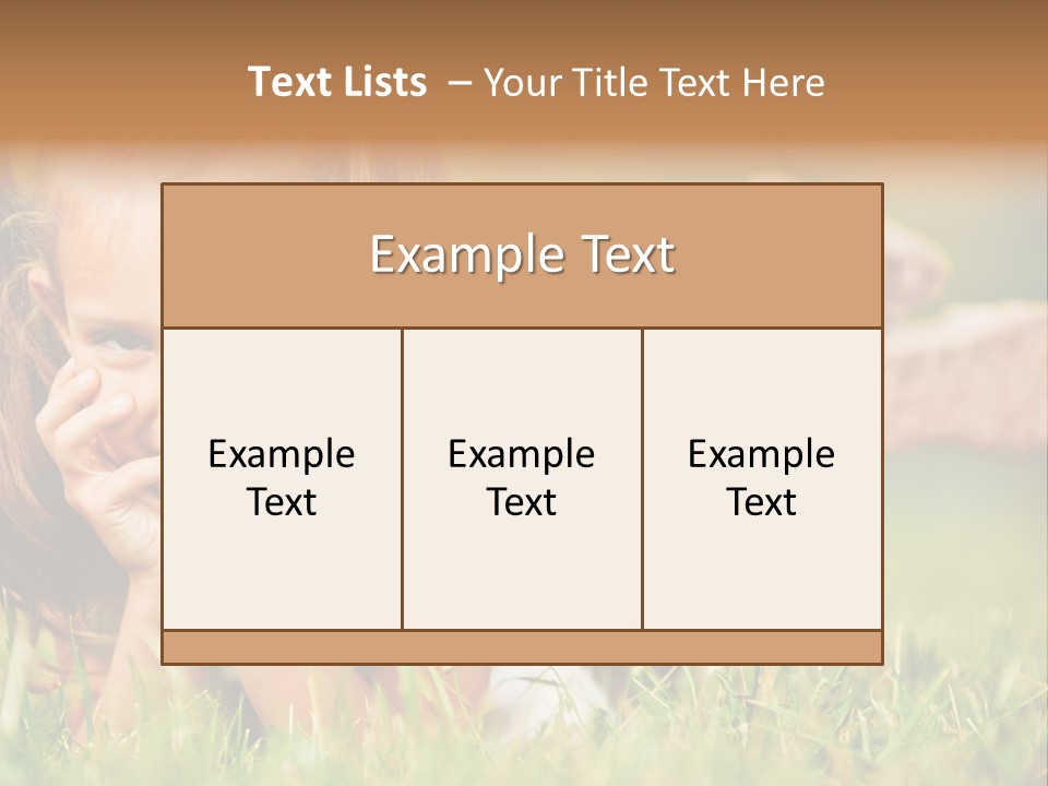 Outside Girl Curly PowerPoint Template