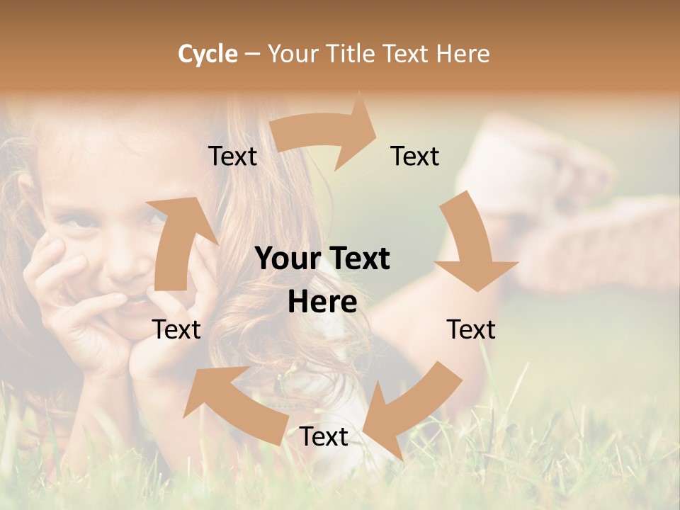 Outside Girl Curly PowerPoint Template