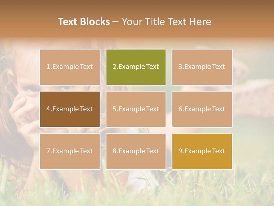 Outside Girl Curly PowerPoint Template