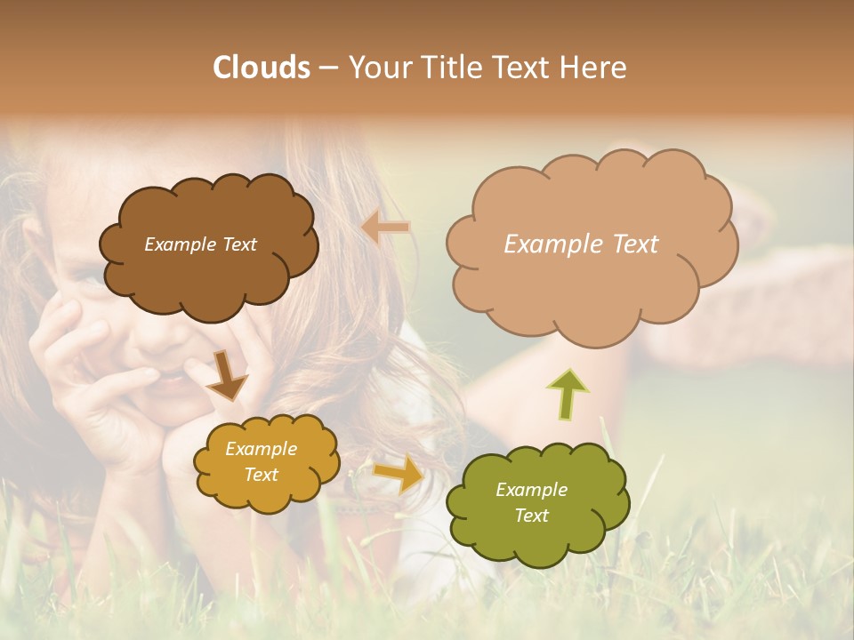 Outside Girl Curly PowerPoint Template