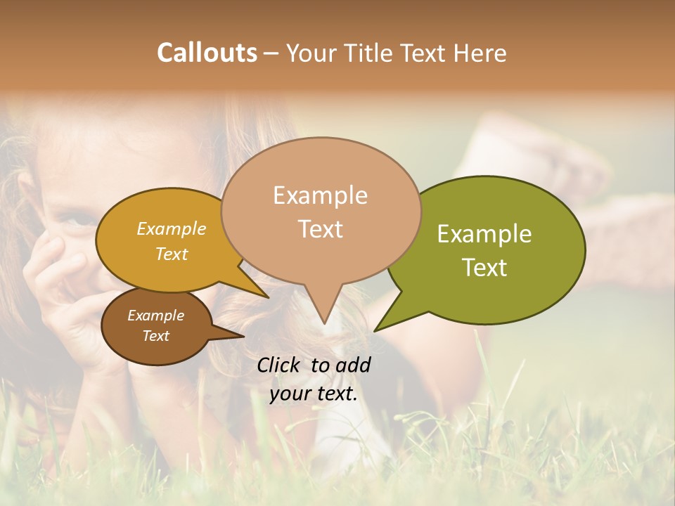 Outside Girl Curly PowerPoint Template