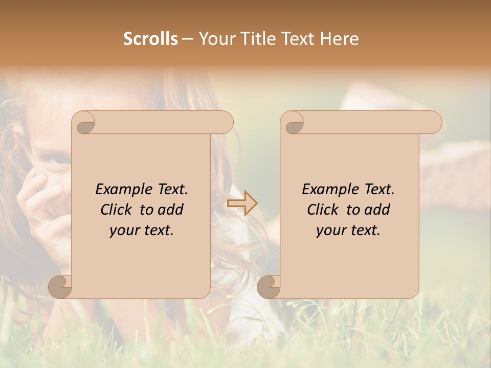 Outside Girl Curly PowerPoint Template