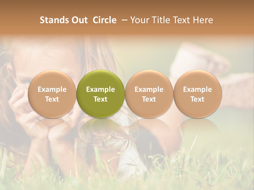 Outside Girl Curly PowerPoint Template