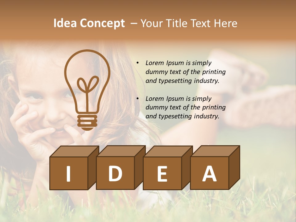 Outside Girl Curly PowerPoint Template