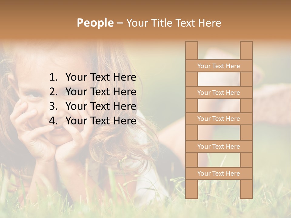 Outside Girl Curly PowerPoint Template