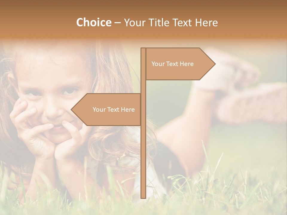 Outside Girl Curly PowerPoint Template