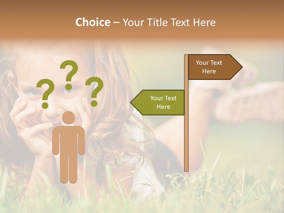 Outside Girl Curly PowerPoint Template