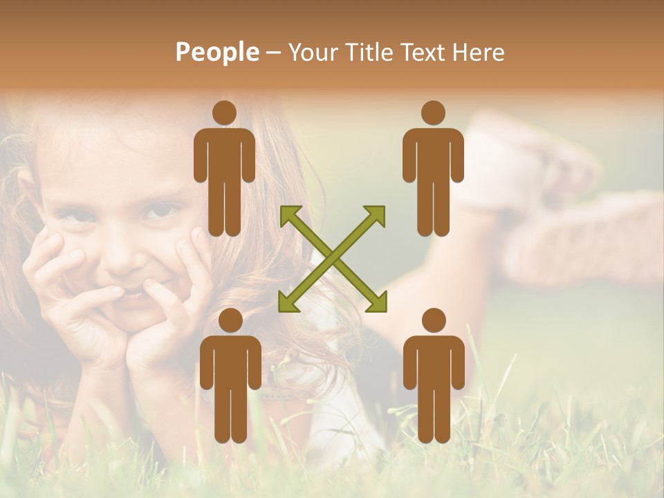 Outside Girl Curly PowerPoint Template