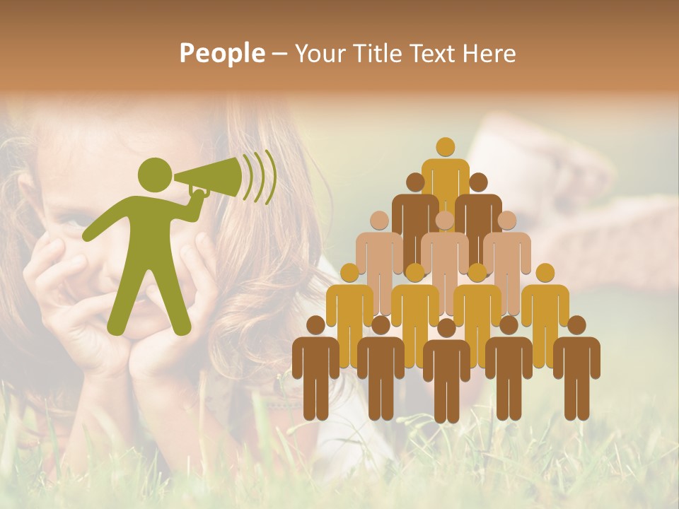 Outside Girl Curly PowerPoint Template