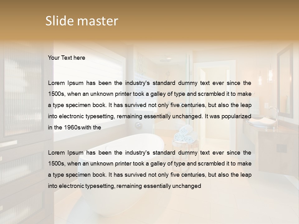 Towel Window Tub PowerPoint Template