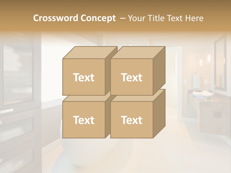 Towel Window Tub PowerPoint Template